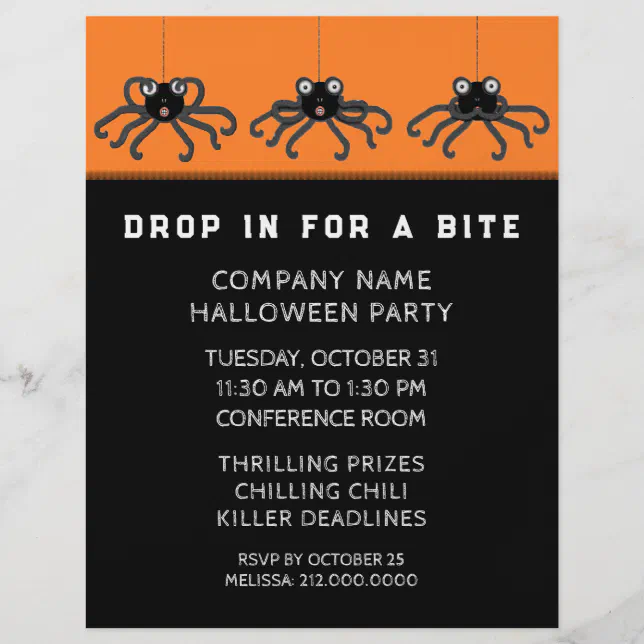 Halloween Office Party Invitation Flyer | Zazzle