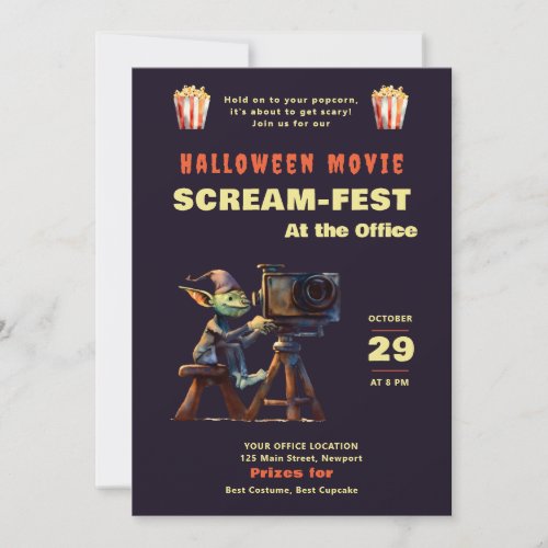Halloween Office Party Scary Movies Scream_Fest Invitation