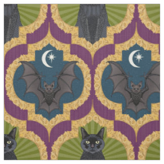 halloween ogee purple green fabric
