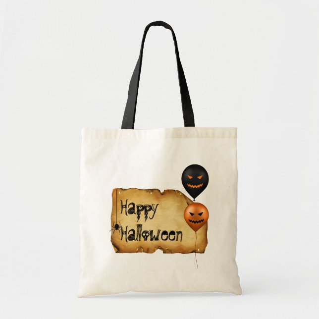 Halloween Old Parchment Greeting Tote Bag (Front)