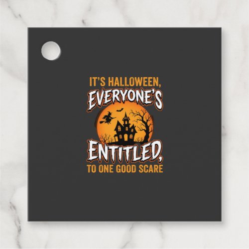 Halloween One Good Scare Haunted House Quote Favor Tags