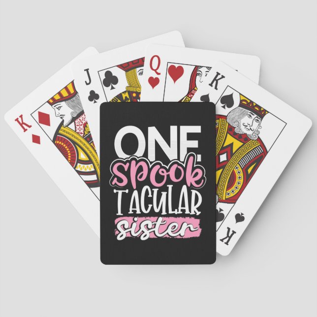 Halloween One Spook Tacular Sister Poker Cards (Back)
