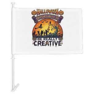 Halloween Opportunity Be Really Creative Witch Tre Car Flag