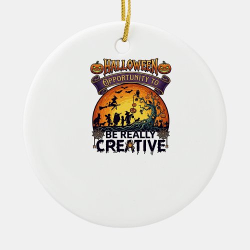 Halloween Opportunity Be Really Creative Witch Tre Ceramic Ornament