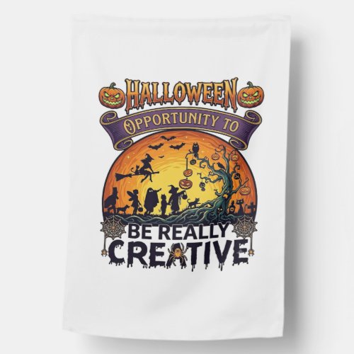 Halloween Opportunity Be Really Creative Witch Tre House Flag