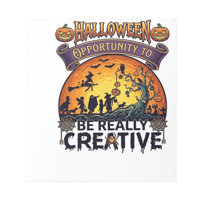 Halloween Opportunity Be Really Creative Witch Tre Notepad (Front)