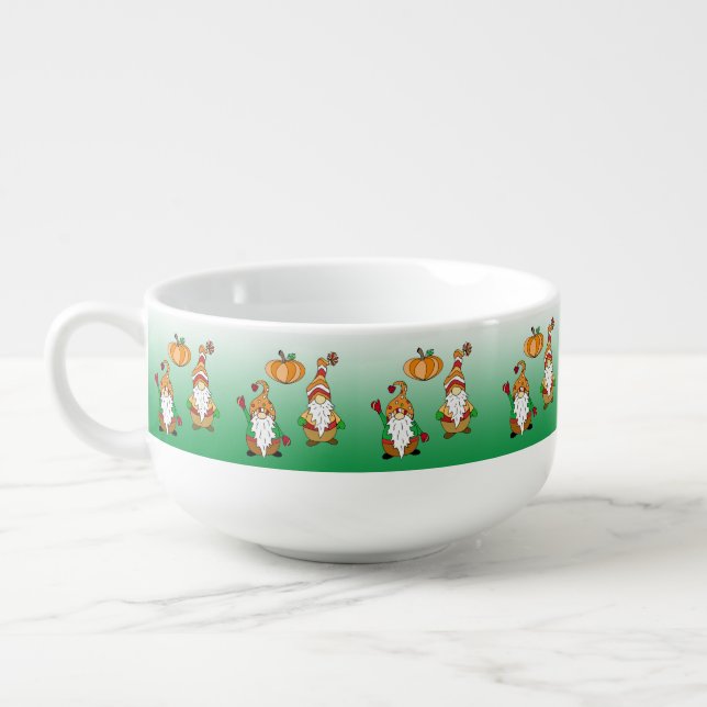 Halloween or Autumn Gnomes Fall Pumpkins Soup Mug (Right)