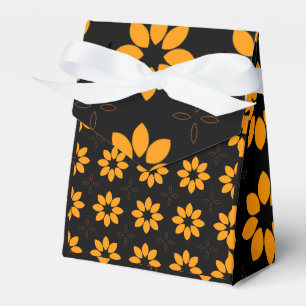 Halloween Orange and Black Abstract Pattern Favor Boxes