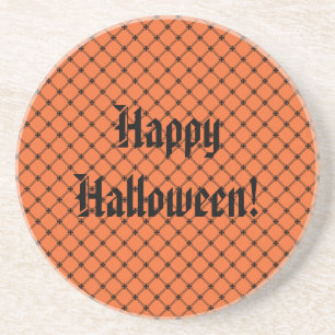 Halloween Orange and Black Pattern Coaster