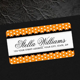 Halloween orange and black return address label