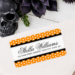 Halloween orange and black return address label
