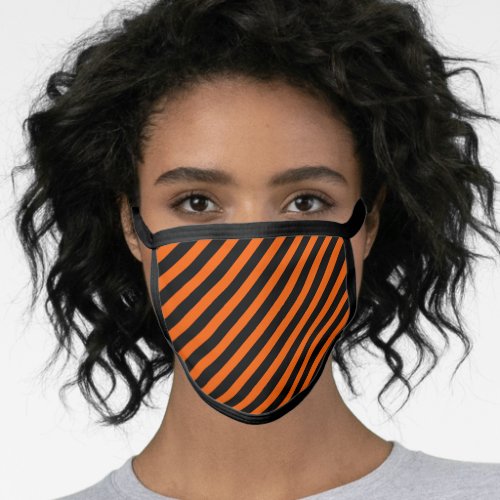 Halloween Orange and Black Stripes Facemask Face Mask