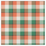 Halloween Orange and Green Checkered Plaid Pattern Fabric