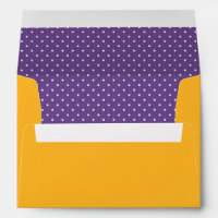 Halloween Orange and Purple Polka Dot Envelope