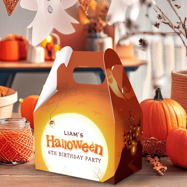 Halloween Orange Birthday Party Favor Boxes (Creator Uploaded)