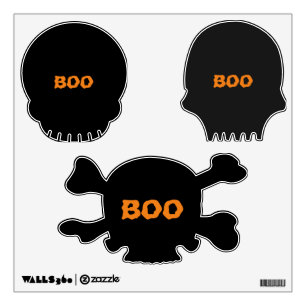 Halloween orange black boo Wall Decal