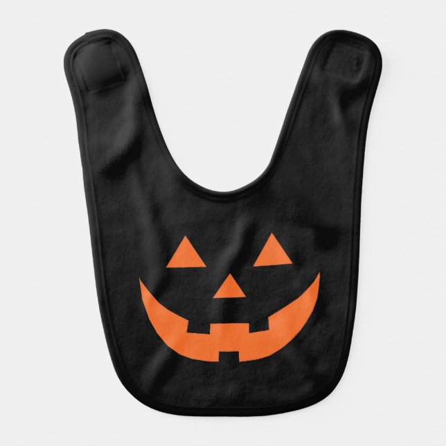 Halloween orange black Jack o lantern pumpkin  Baby Bib (Front)