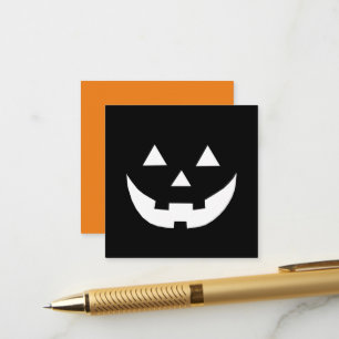 Halloween orange black Jack o lantern pumpkin face Enclosure Card