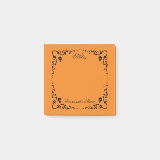 Halloween Orange & Black Magic Border Personalized