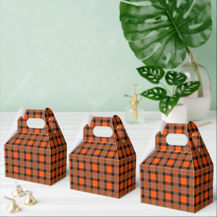 Halloween Orange Black Plaid Favor Boxes
