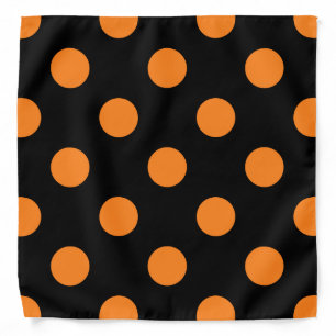 Halloween Orange Black Polka Dot Bandana
