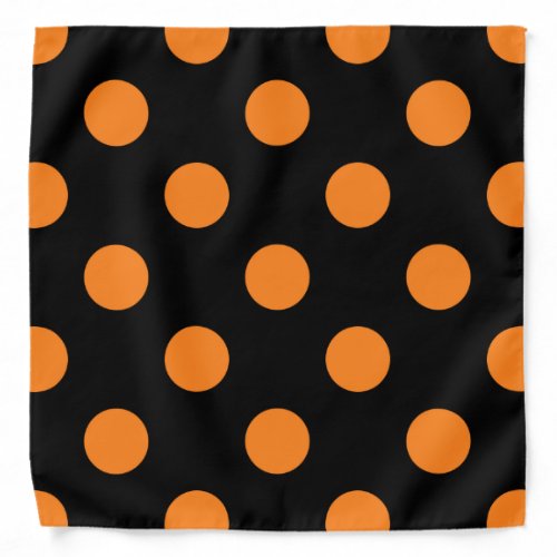 Halloween Orange Black Polka Dot Bandana