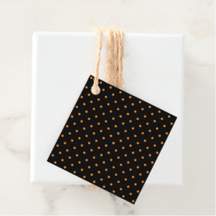 Halloween orange black polka dots cute favor tags