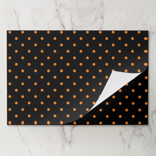 Halloween orange black polka dots paper placemats