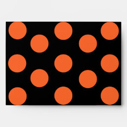 Halloween Orange + Black polka dots Romantic Decor Envelope