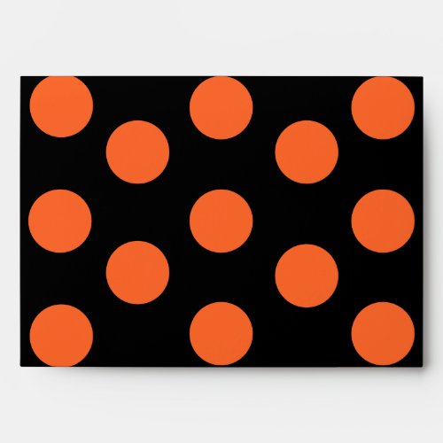 Halloween Orange  Black polka dots Romantic Decor Envelope
