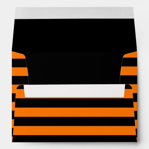 Halloween Orange Black Stripes Party Invitations Envelope