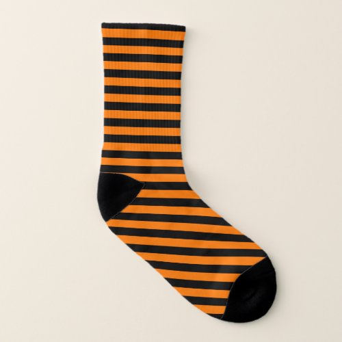 Halloween Orange Black Stripes Pattern Costume Socks