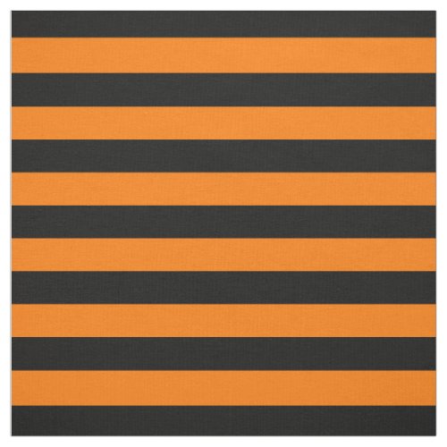 Halloween Orange Black Stripes Pattern Modern Chic Fabric