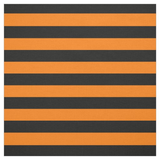 Halloween Orange Black Stripes Pattern Modern Chic Fabric