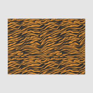 Halloween Orange Black Tiger Animal Print Tissue Paper