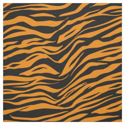 Halloween Orange Black Tiger Print Fabric