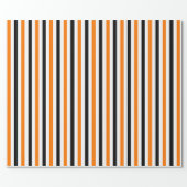 Halloween Orange Black White Stripes Pattern Gift Wrapping Paper (Flat)