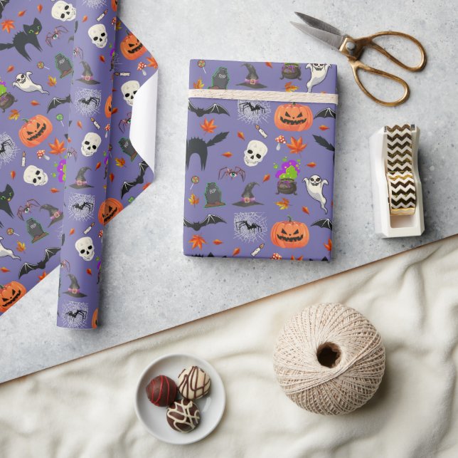 Halloween Orange Black  Wrapping Paper (Crafts)