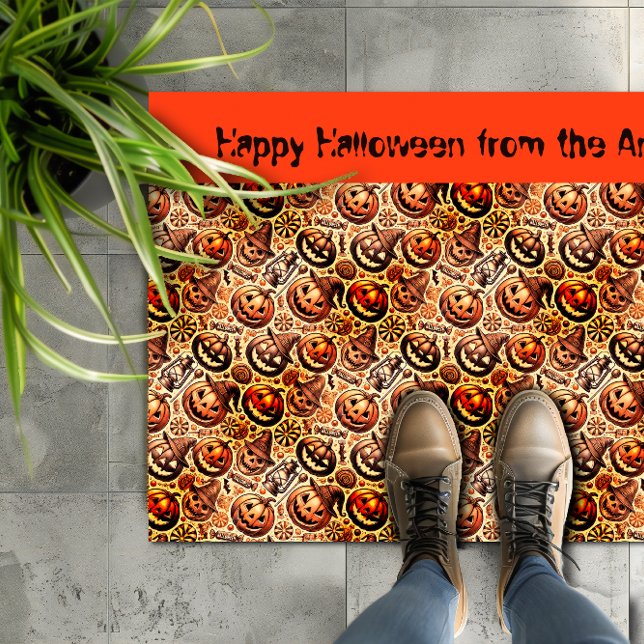 Halloween orange brown stylish doormat (Creator Uploaded)