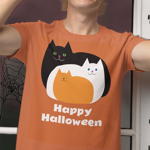 Halloween Orange Cats T_Shirt