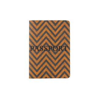 Halloween Orange Chevron Chalkboard Pattern Passport Holder