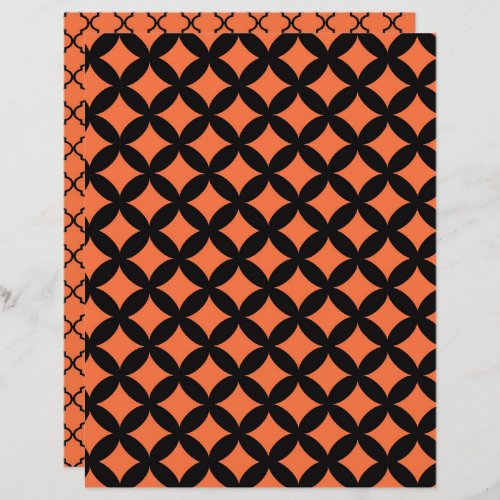 Halloween orange geometrics scrapbook paper