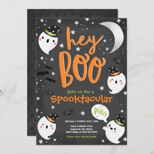 Halloween Orange Ghost Kids Spooktacular Party Invitation