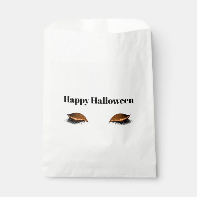 Halloween Orange Glitzy Eyes Favor Bag (Front)