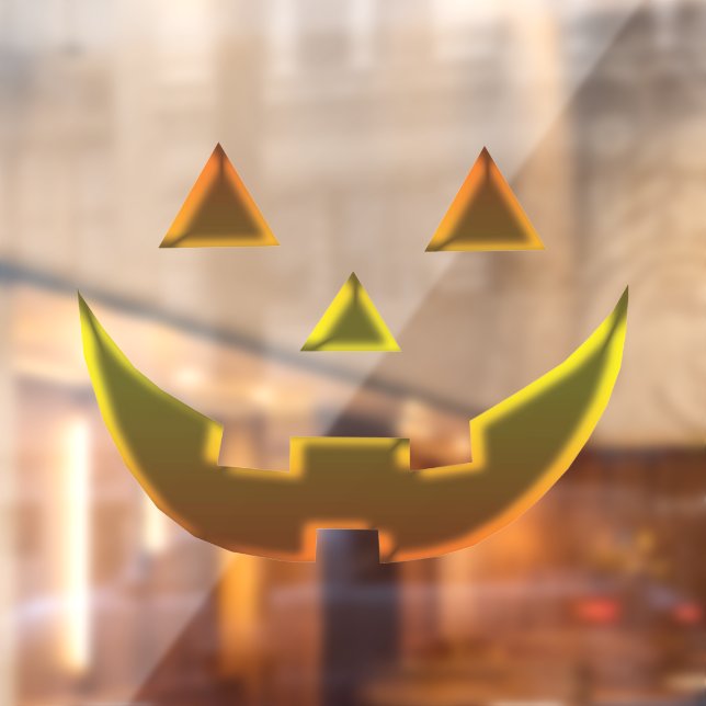 Halloween orange gold Jack o lantern scary Window Cling (Sheet 2)