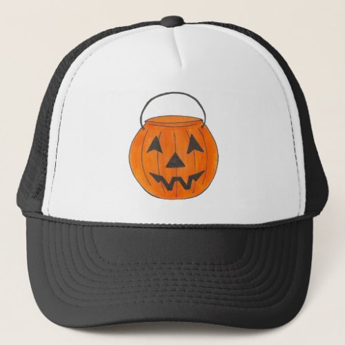 Halloween Orange Jack o Lantern Pumpkin Carving Trucker Hat