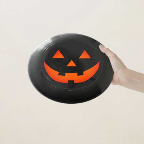 Halloween orange Jack o lantern pumpkin face cute Wham_O Frisbee