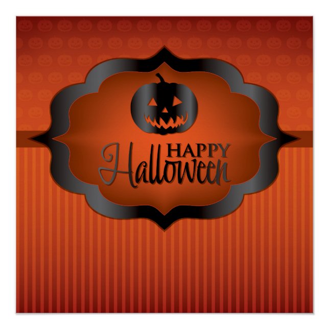 Halloween orange jack o'lantern poster (Front)