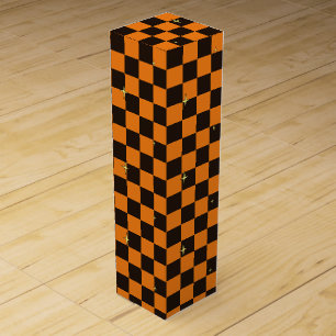 Halloween Orange Plaid Star Wine Gift Box