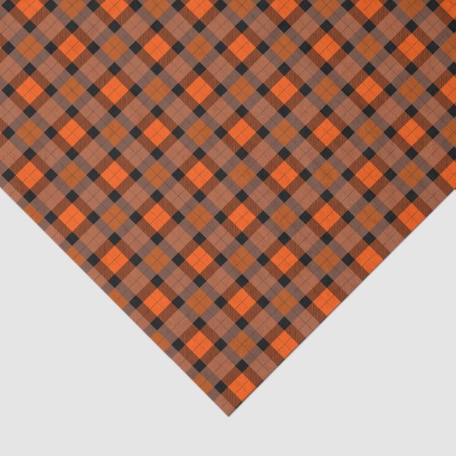 Halloween Orange Plaid Tissue Paper (Detail)